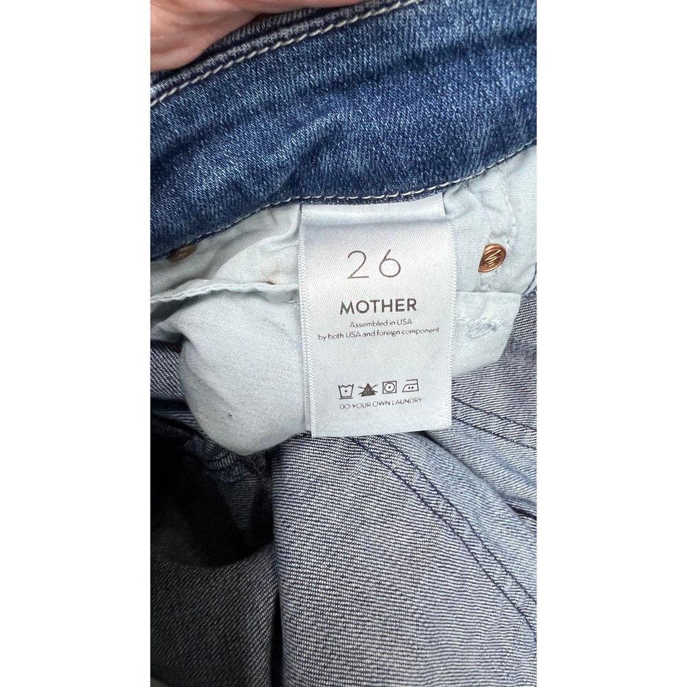Mother The Looker Graffiti Girl Jeans Distressed Blue Denim Size 26 - Picture 10 of 14